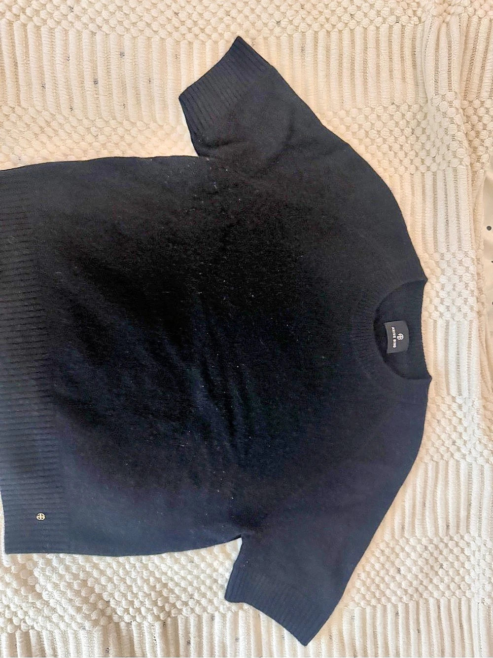 ANINE BING Jackson Sweater Black Cashmere Size Large
